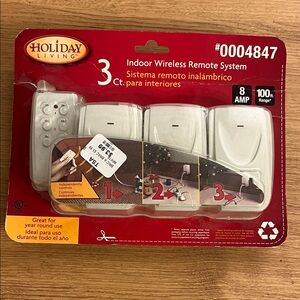 new - Indoor Wireless Remote control System Holiday Living 0004847 w/3 receivers